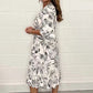 Dames Elegante V-hals Jurken met Botanische Prints