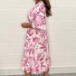 Dames Elegante V-hals Jurken met Botanische Prints
