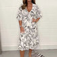 Dames Elegante V-hals Jurken met Botanische Prints