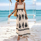 Vrouwen Zomerprint Mouwloze Flowy Lange Jurk