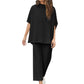 Set wijde broek met 3/4 mouwen voor vrouwen