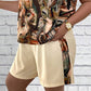 Trendy 2-delige set - T-shirt met korte mouwen en korte broek met print