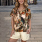 Trendy 2-delige set - T-shirt met korte mouwen en korte broek met print