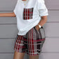 Trendy 2-delige set - T-shirt met korte mouwen en korte broek met print