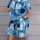 Trendy 2-delige set - T-shirt met korte mouwen en korte broek met print