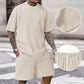 💕Zomerse herenset 2-delig - T-shirt met druppelschouder en koordshort