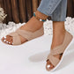Comfortabele sandalen met een effen kleur strikje