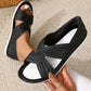 Comfortabele sandalen met een effen kleur strikje