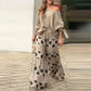 Casual 2-delig pak met losse geometrische print voor dames