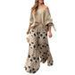 Casual 2-delig pak met losse geometrische print voor dames