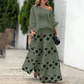 Casual 2-delig pak met losse geometrische print voor dames