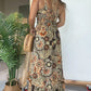 Dames Sexy Spaghetti Bandjes Bloemenprint Lange Jurk