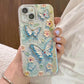 Telefoonhoesje voor iPhone met Olieverf Bloem en Vlinder