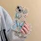 Telefoonhoesje voor iPhone met Olieverf Bloem en Vlinder