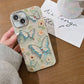 Telefoonhoesje voor iPhone met Olieverf Bloem en Vlinder