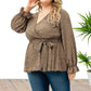 Wikkel Blouse met V-hals en Ruches Lange Mouwen