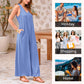 🌸Mouwloze V-hals wijde pijpen jumpsuit voor dames