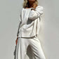 Elegante gebreide tweedelige damesset
