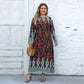Dames Plus Size Ronde Hals Losse Bedrukte Maxi Jurk
