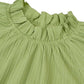 Dames Herfst Effen Rimpel Langemouw Jacquard Top