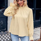 Dames Herfst Effen Rimpel Langemouw Jacquard Top
