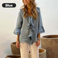 🔥Hot Sale🔥Damesblouse met rucheskraag en wijde mouwen