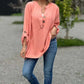 Dames Effen Kleur Knoop Doorknoop Lange Mouw Blouse