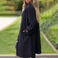 Lange Effen Kleur Jas met Knoopsluiting voor Dames