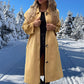 Lange Effen Kleur Jas met Knoopsluiting voor Dames
