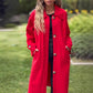 Lange Effen Kleur Jas met Knoopsluiting voor Dames