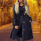 Lange Effen Kleur Jas met Knoopsluiting voor Dames