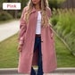 Lange Effen Kleur Jas met Knoopsluiting voor Dames