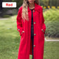 Lange Effen Kleur Jas met Knoopsluiting voor Dames
