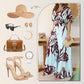 Dames Geprinte Top & Wijde Broek Set