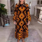 Bohemian Casual Bedrukte Lange Mouw Jurk voor Dames