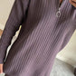 Dames Set van Knit Ribbel Tweedelig met Broek met Split Benen