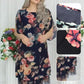 Elegante damesjurk met losse rozenprint