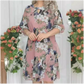 Dames Knielange Jurk met Bloemenprint