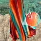 ✨Nieuwe collectie✨Neon zonsondergang bedrukte metalen decoratie uitgesneden rug tie-up vakantie maxi-jurk