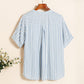 Dames casual oversized V-hals gestreepte top