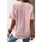 Dames casual oversized V-hals gestreepte top