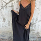 Elegante Kant Maxi Jurk met V-hals en Spaghetti Bandjes voor Vrouwen