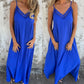 Elegante Kant Maxi Jurk met V-hals en Spaghetti Bandjes voor Vrouwen