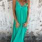 Elegante Kant Maxi Jurk met V-hals en Spaghetti Bandjes voor Vrouwen