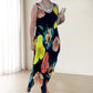 Elegante Zachte Mouwloze Bloemige Flowy Jurk