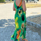 Elegante Zachte Mouwloze Bloemige Flowy Jurk
