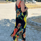 Elegante Zachte Mouwloze Bloemige Flowy Jurk