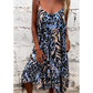 Maxi-jurk met luipaardprint en spaghetti