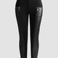 🌿 Broek van imitatieleer met patchwork en ritssluiting