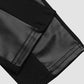 🌿 Broek van imitatieleer met patchwork en ritssluiting
